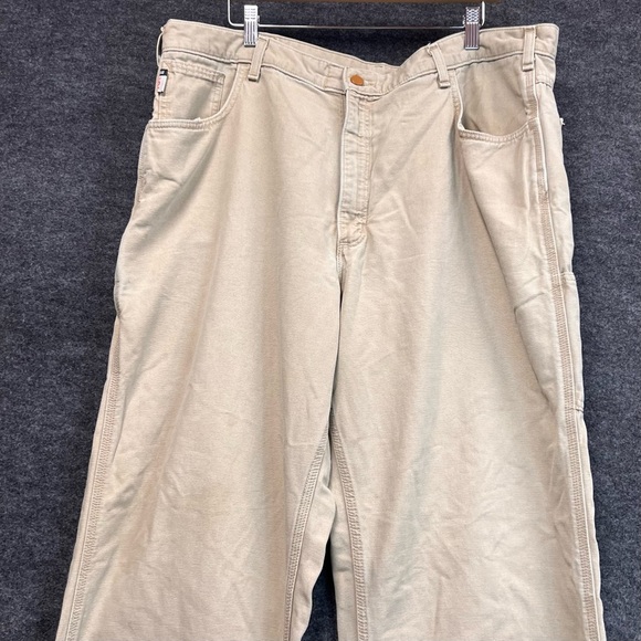 Carhartt Pants FR Carpenter Beige Khaki Brown Original Fit Mens 42 x 32 - Picture 5 of 16
